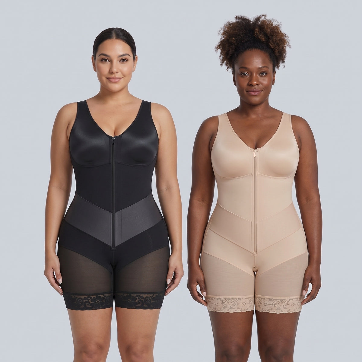 Black and nude, on two different bodies