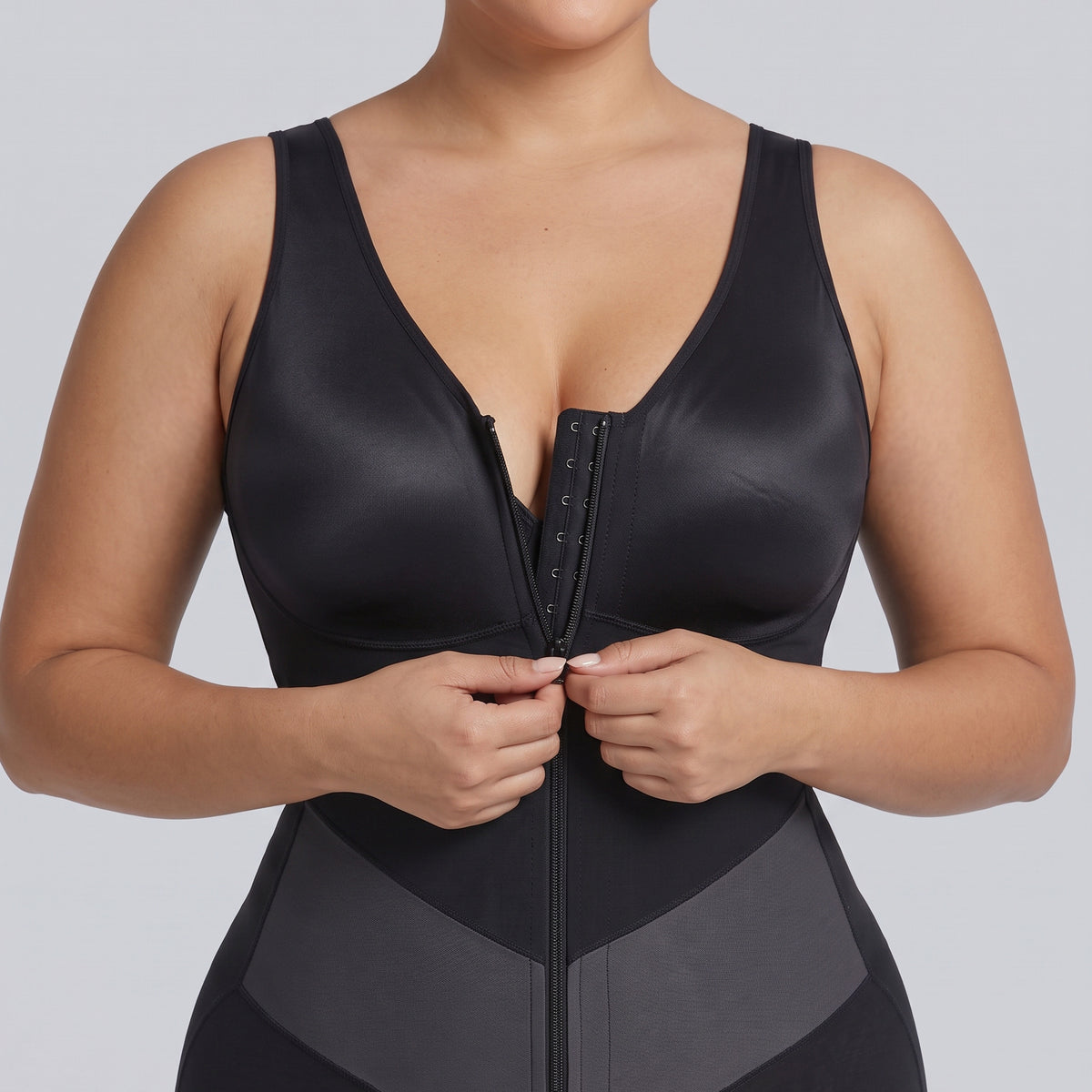Inner hooks under the outer zipper